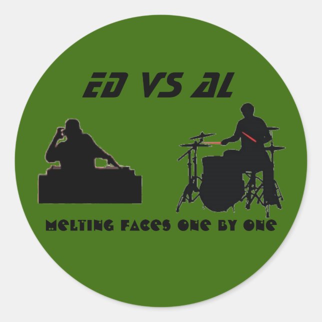 Pegatina Redonda ED vs AL......Drizno vs Dr.Fameus palo de 6 3 pulg (Anverso)