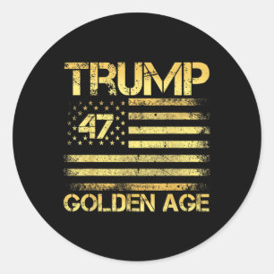 Pegatina Redonda Edad De Oro 2025 Trump De Ee. Uu.