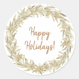 Pegatina Redonda Edelweiss Floral