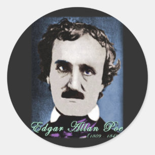 Pegatina Redonda Edgar Allan Poe
