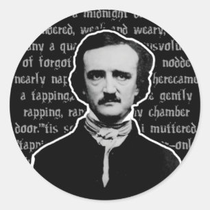 Pegatina Redonda Edgar Allan Poe