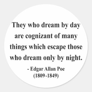 Pegatina Redonda Edgar Allen Poe Cita 3a