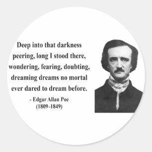 Pegatina Redonda Edgar Allen Poe Cita 8b