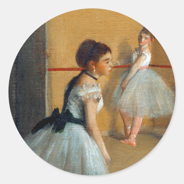 Pegatina Redonda Edgar Degas El Foyer de Baile en la Ópera (Anverso)