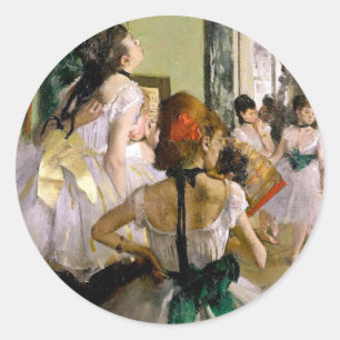 Pegatina Redonda Edgar Degas La Clase De Baile