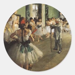 Pegatina Redonda Edgar Degas La Classe de Danse