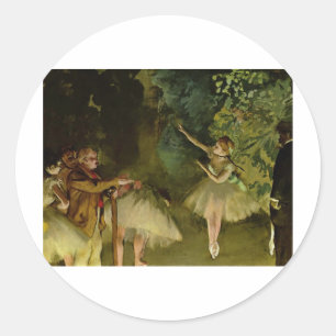 Pegatina Redonda Edgar Degas - tutú 1875 de los chicas de la danza