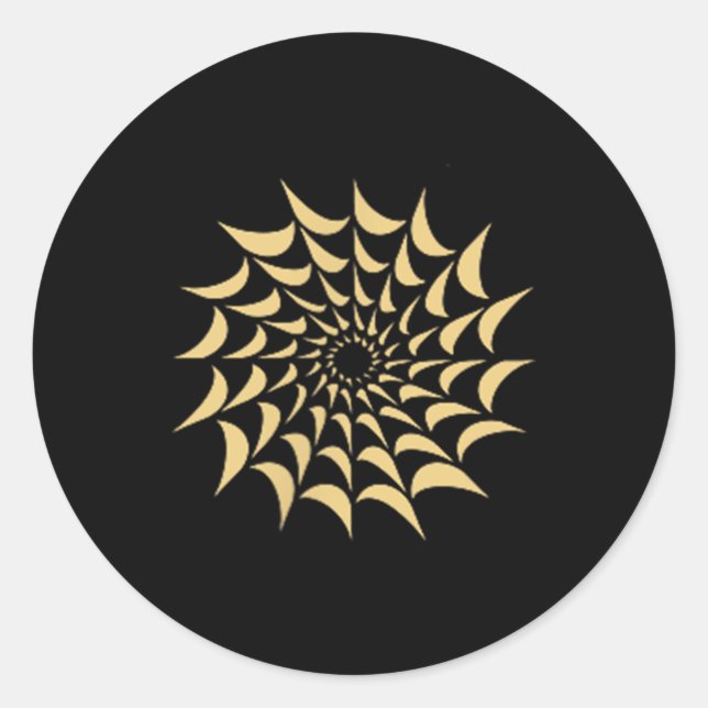 Pegatina Redonda Edgia de tatuaje tradicional japonés de viuda negr (Anverso)