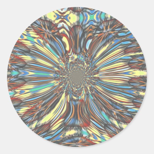 Pegatina Redonda Edgy African Urban Pop Art Resumen Diseño Óptico (Anverso)