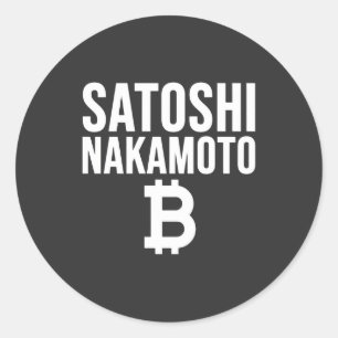Pegatina Redonda Edición Blanca Satoshi Nakamoto