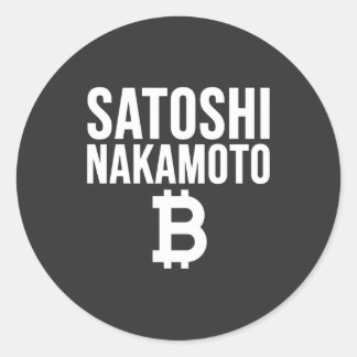 Pegatina Redonda Edición Blanca Satoshi Nakamoto