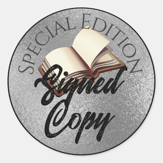 Pegatina Redonda Edición especial firmada Copy Silver 2 (Anverso)