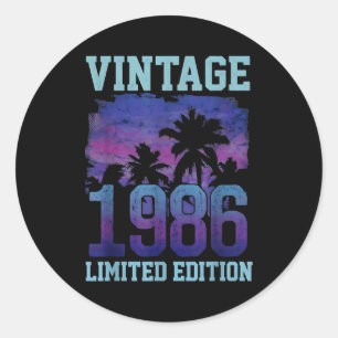Pegatina Redonda Edición Limitada Cumpleaños 40 Años 40 Vintage 198
