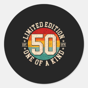 Pegatina Redonda Edición limitada de 50 años de antigüedad vintage