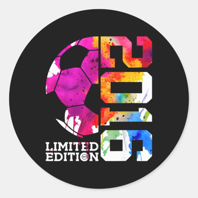 Pegatina Redonda Edición Limitada Fútbol Cumpleaños 10 2016  (Anverso)