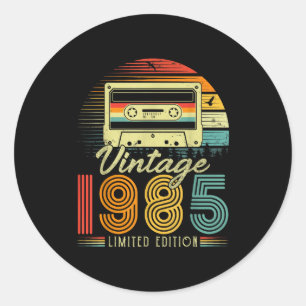 Pegatina Redonda Edición Limitada Retro Vintage 1985 41 Años Bi