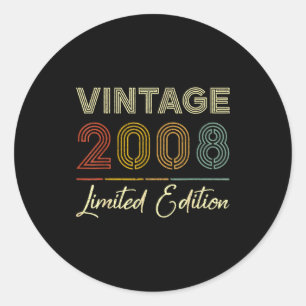 Pegatina Redonda Edición Limitada Vintage 2008 Whisky de 18 años Cu