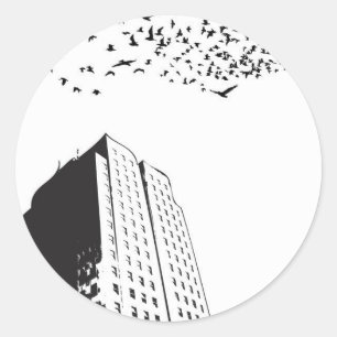 Pegatina Redonda Edificio