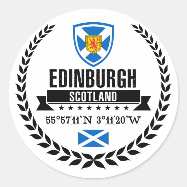 Pegatina Redonda Edimburgo (Anverso)