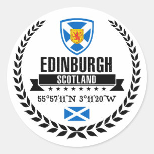Pegatina Redonda Edimburgo