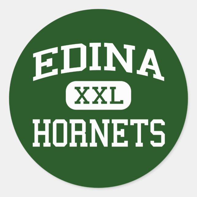 Pegatina Redonda Edina - Hornets - Escuela Secundaria - Edina Minne (Anverso)