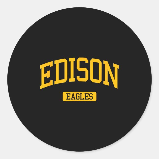 Pegatina Redonda Edison High School Hs Edison Nj Varsity Srts  (Anverso)