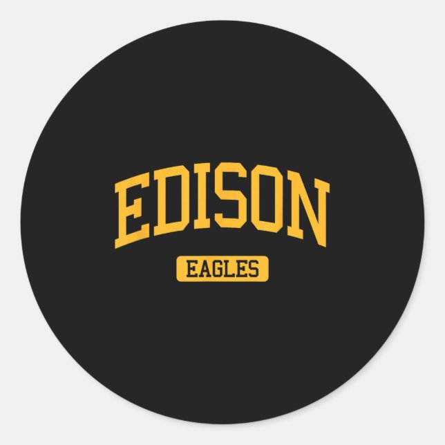 Pegatina Redonda Edison High School Hs Edison Nj Varsity Srts  (Anverso)