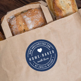 Pegatina Redonda EDITABLE Color Negrita Horneado En Casa Con Corazó