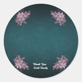 Pegatina Redonda Editable Elegant Floral Paper Plates