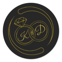 Editable Gold Initials Engagement Envelope Seal