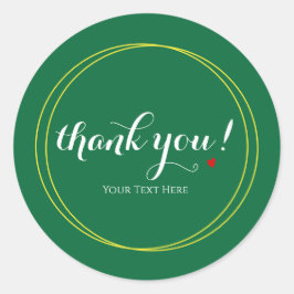 Pegatina Redonda Editable Minimalista moderno guión de Thankyou Esm