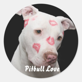 Pegatina Redonda Editable Pitbull Lover