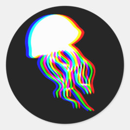 Pegatina Redonda EDM Raver Silhouette