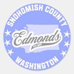 Pegatina Redonda Edmonds, Washington