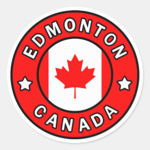 Pegatina Redonda Edmonton Canada