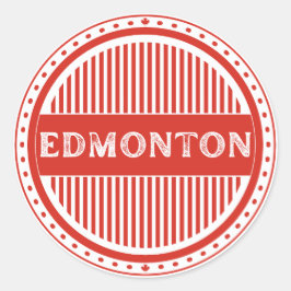 Pegatina Redonda Edmonton City Pride Emblem – Canadian Identity