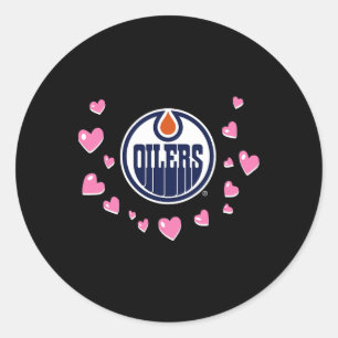 Pegatina Redonda Edmonton Oilers Amor de San Valentín Nhl Licencia