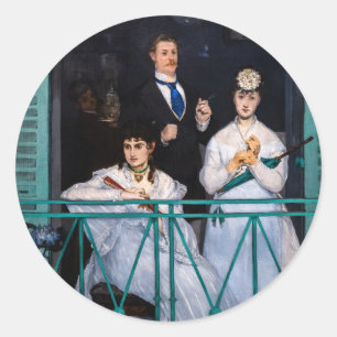 Pegatina Redonda Edouard Manet - El Balcón / Le Balcon