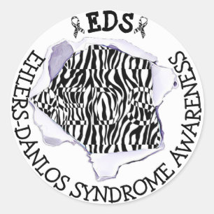 Pegatina Redonda EDS Ehlers-Danlos Síndrome Conciencia sobre el Sín