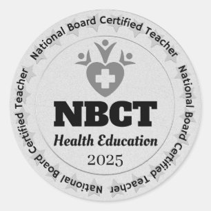 Pegatina Redonda Educación de salud personalizada Educación certifi