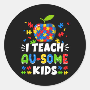 Pegatina Redonda Educación especial Sped Enseña a los niños Au-some