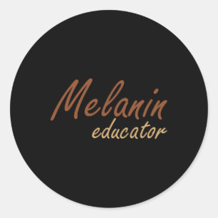 Pegatina Redonda Educador de Melanin para la drogadicción Maestros