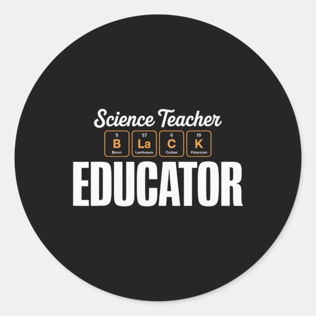 Pegatina Redonda Educador de profesores de ciencias de la tabla per (Anverso)