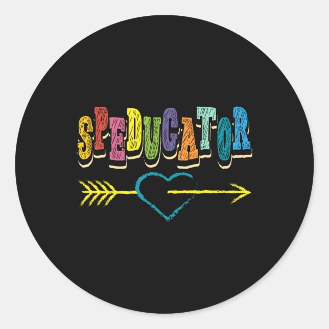 Pegatina Redonda Educador I Profesor I Sped Profesor I Inclusión I  (Anverso)