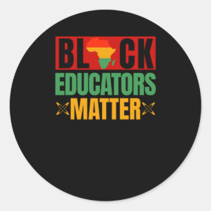 Pegatina Redonda Educadores negros Apreciación del profesor negro T