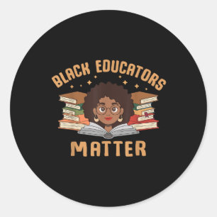 Pegatina Redonda Educadores negros profesora de historia africana