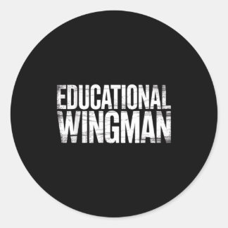 Pegatina Redonda Educational Wingman Teacher Istant Suprt - 