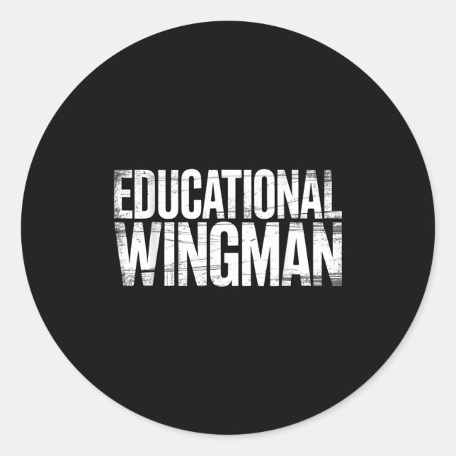 Pegatina Redonda Educational Wingman Teacher Istant Suprt -  (Anverso)