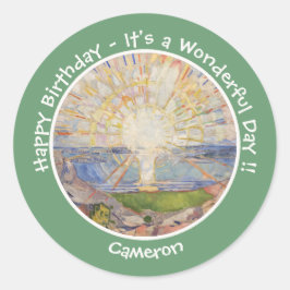 Pegatina Redonda Edvard Munch The Sun (Solen) - Artículos Fiestas S