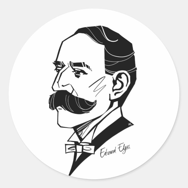 Pegatina Redonda Edward Elgar (Anverso)